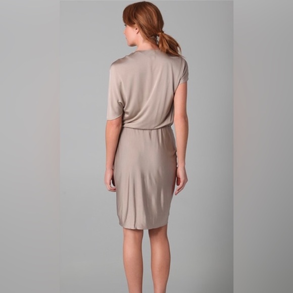 HAUTE HIPPIE Front Drape Silver Dress - Picture 3 of 8